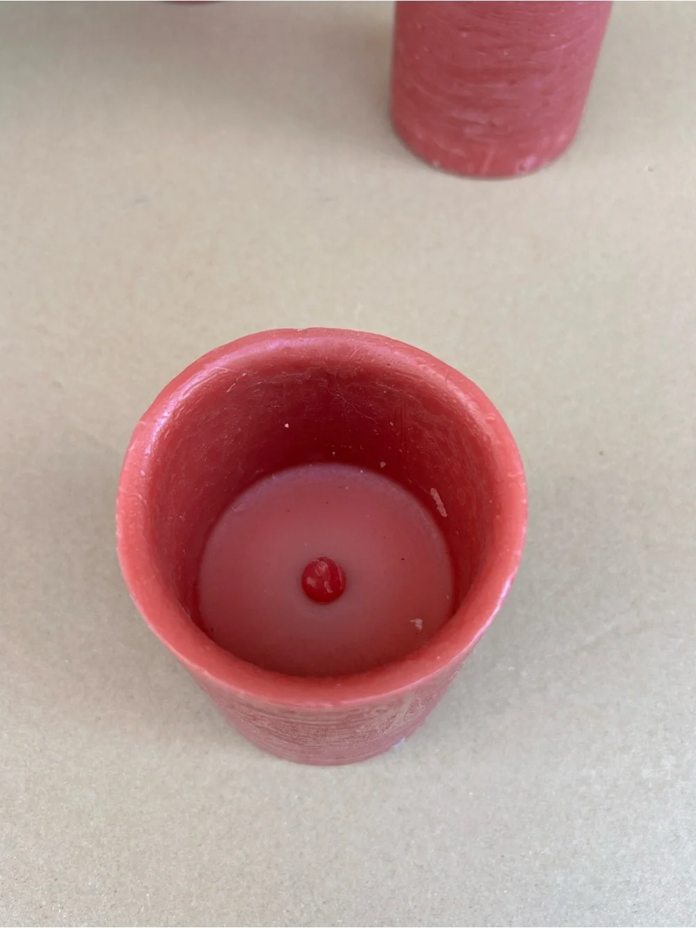 Flameless LED Pillar Candles Cinnamon Scented Real Wax Set of 3 Flickering
